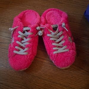 Pink furry Golden Goose Sz 7